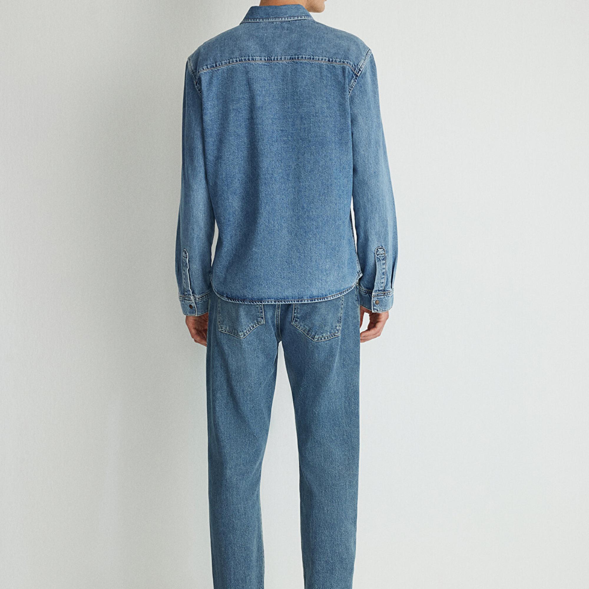 Mavi Ted Indigo Mavisi Denim Jean Gömlek Slim Fit / Dar Kesim 0210909-87933