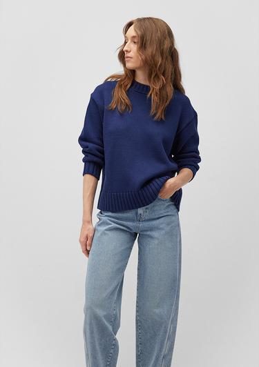  Mavi Bisiklet Yaka Lacivert Kazak Oversize / Geniş Kesim 1710516-84371