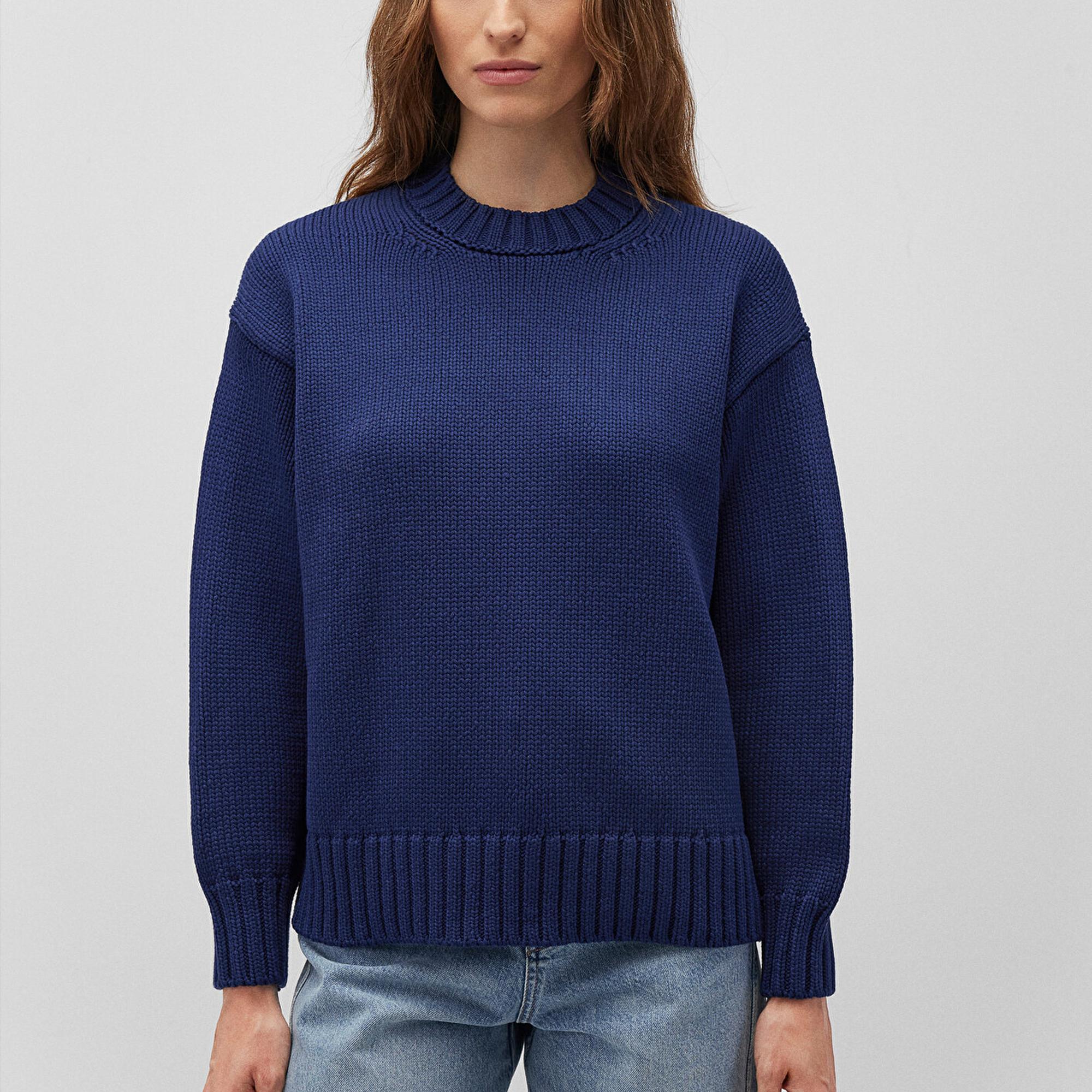 Mavi Bisiklet Yaka Lacivert Kazak Oversize / Geniş Kesim 1710516-84371