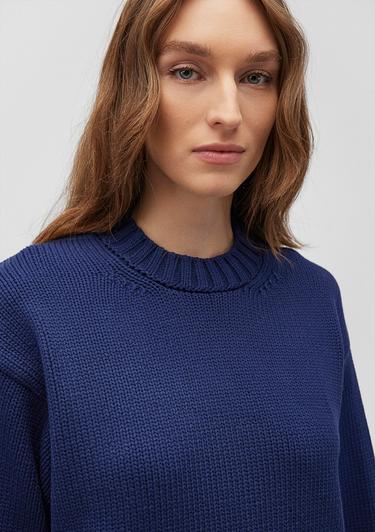  Mavi Bisiklet Yaka Lacivert Kazak Oversize / Geniş Kesim 1710516-84371