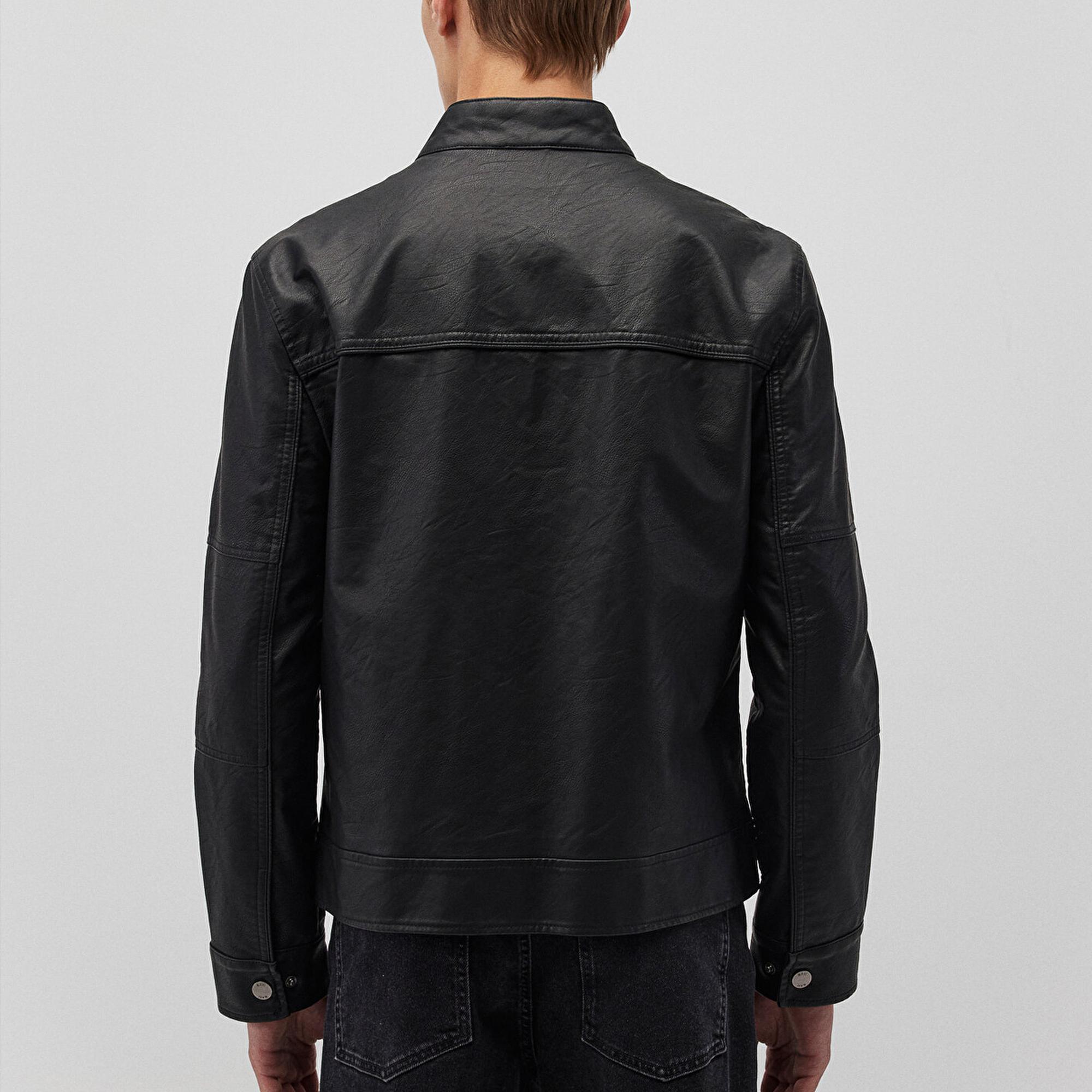 Mavi Siyah Suni Deri Ceket Slim Fit / Dar Kesim 0110438-71379