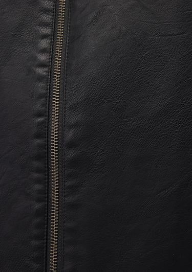  Mavi Siyah Suni Deri Ceket Slim Fit / Dar Kesim 0110438-71379