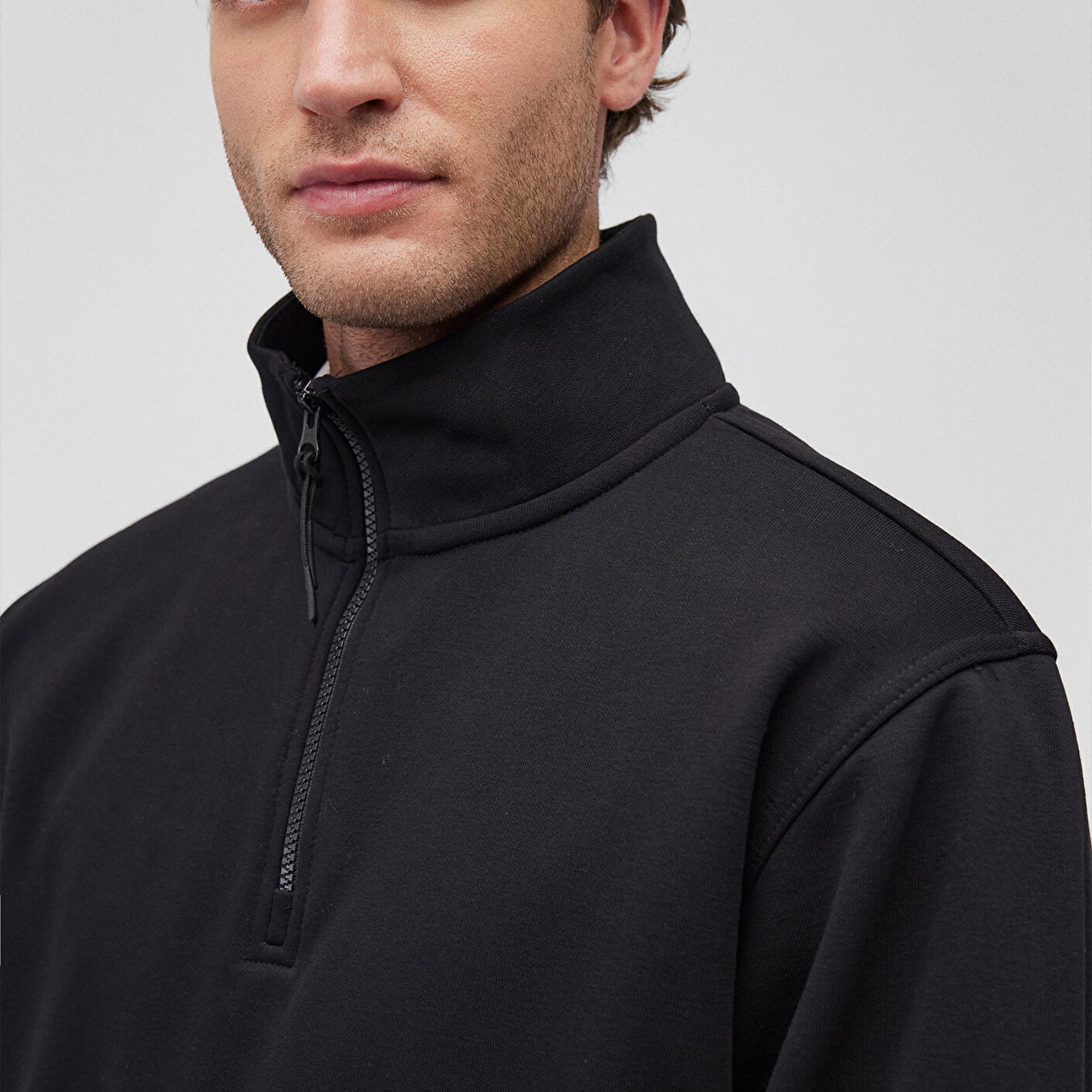 Mavi Yarı Fermuarlı Siyah Basic Sweatshirt 0S10278-900