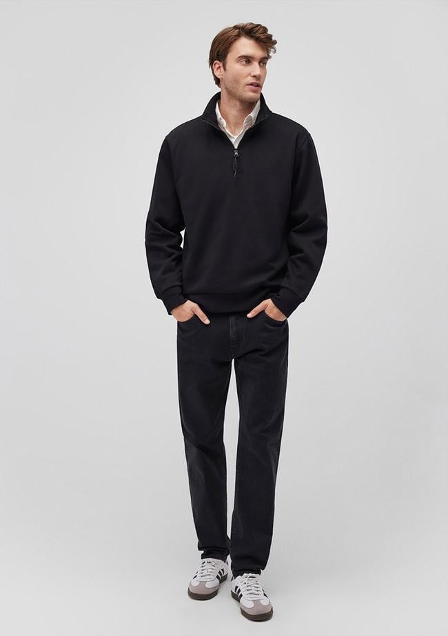  Mavi Yarı Fermuarlı Siyah Basic Sweatshirt 0S10278-900