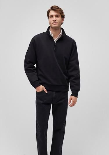  Mavi Yarı Fermuarlı Siyah Basic Sweatshirt 0S10278-900