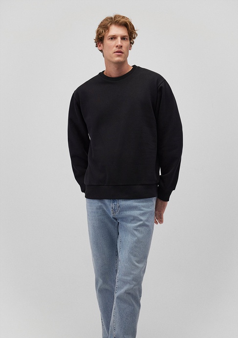  Mavi Bisiklet Yaka Siyah Basic Sweatshirt 0S10276-900