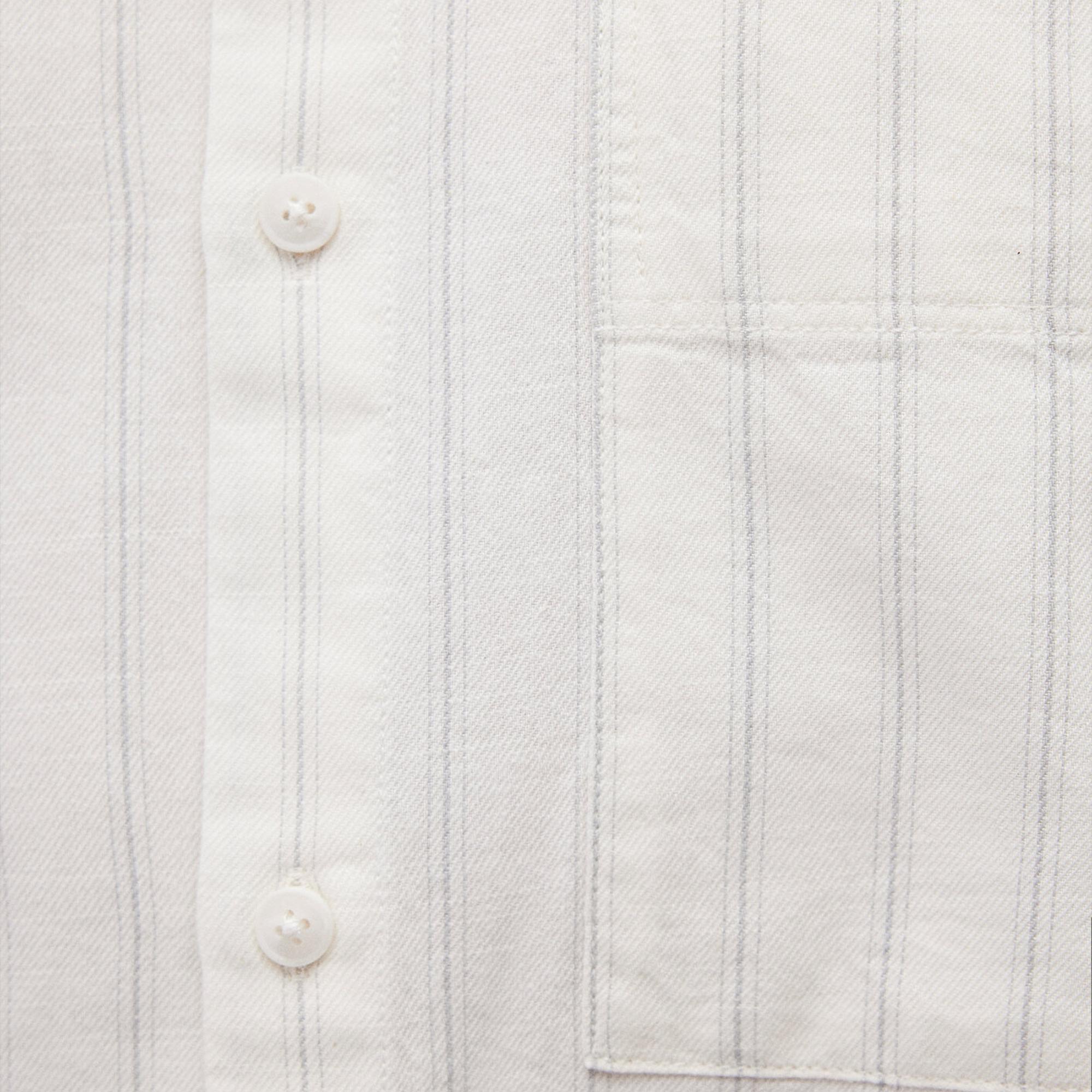 Mavi Çizgili Beyaz Gömlek Oversize / Geniş Kesim 0211160-620