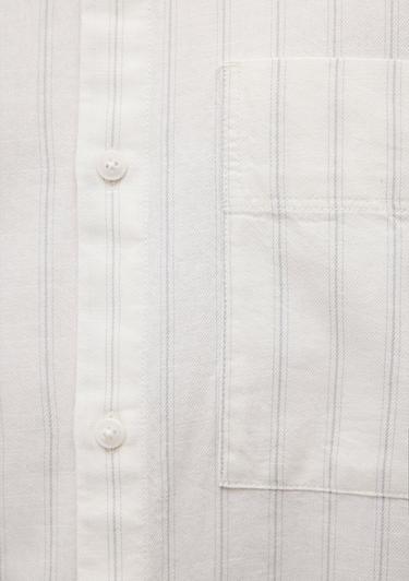  Mavi Çizgili Beyaz Gömlek Oversize / Geniş Kesim 0211160-620