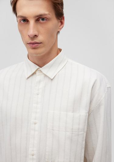  Mavi Çizgili Beyaz Gömlek Oversize / Geniş Kesim 0211160-620