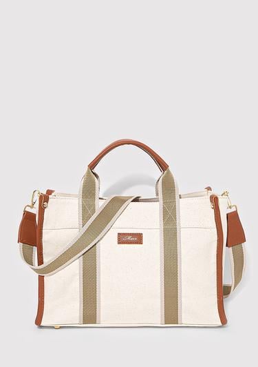  Mavi Ekru Tote Çanta 1912165-34523