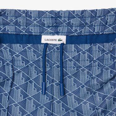  Lacoste Kadın Flare Fit Monogram Koyu Mavi Eşofman Altı