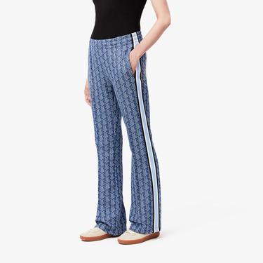  Lacoste Kadın Flare Fit Monogram Koyu Mavi Eşofman Altı