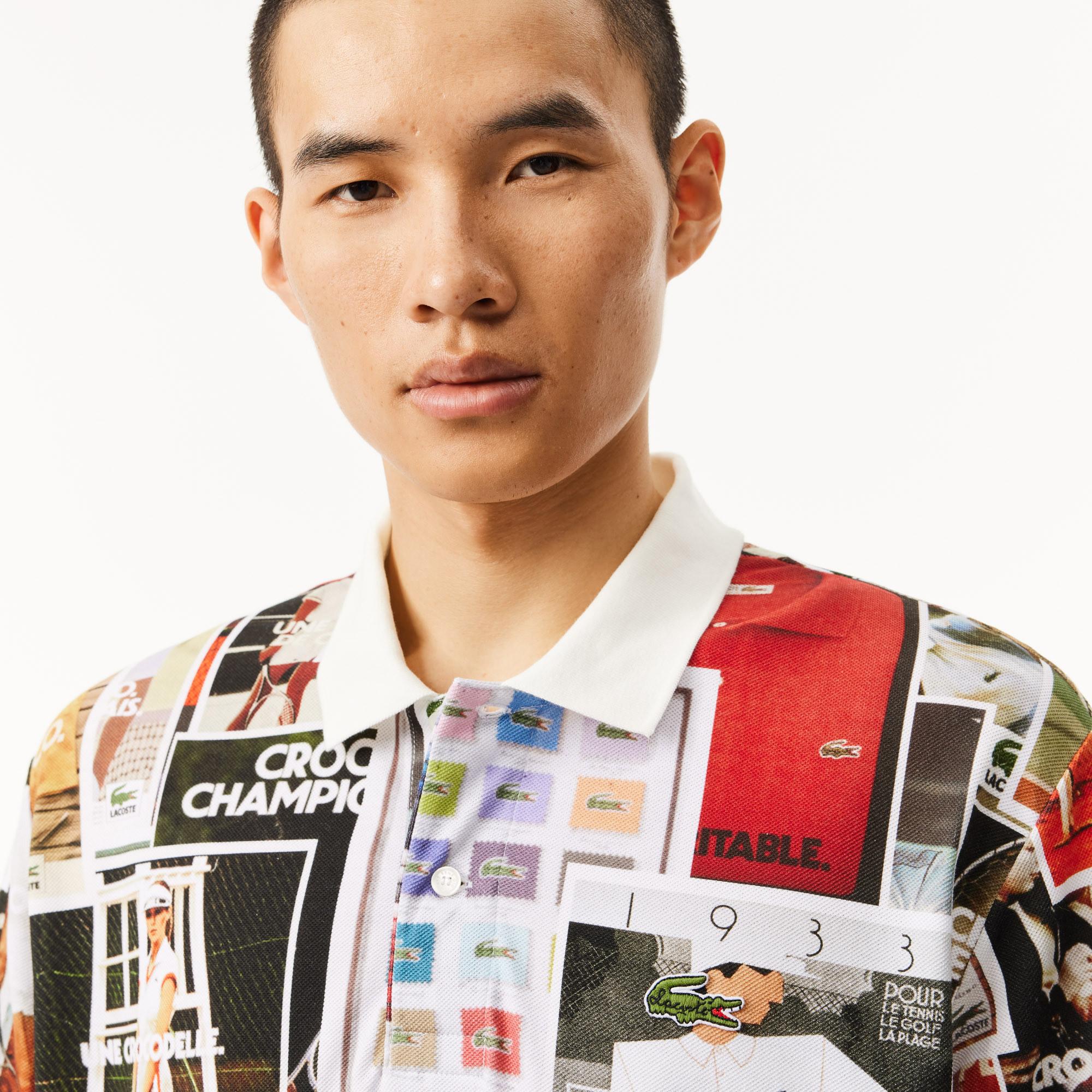 L.12.12 Erkek Loose Fit Baskılı Renkli Polo