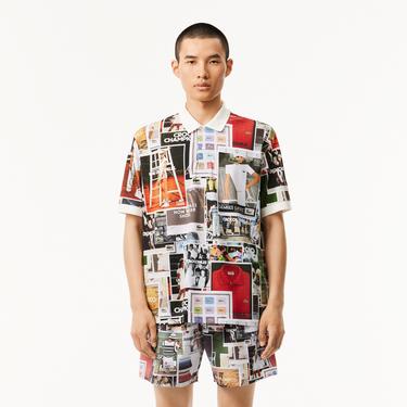  L.12.12 Erkek Loose Fit Baskılı Renkli Polo