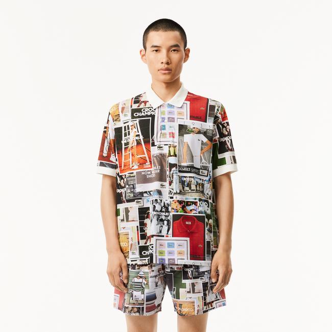  L.12.12 Erkek Loose Fit Baskılı Renkli Polo