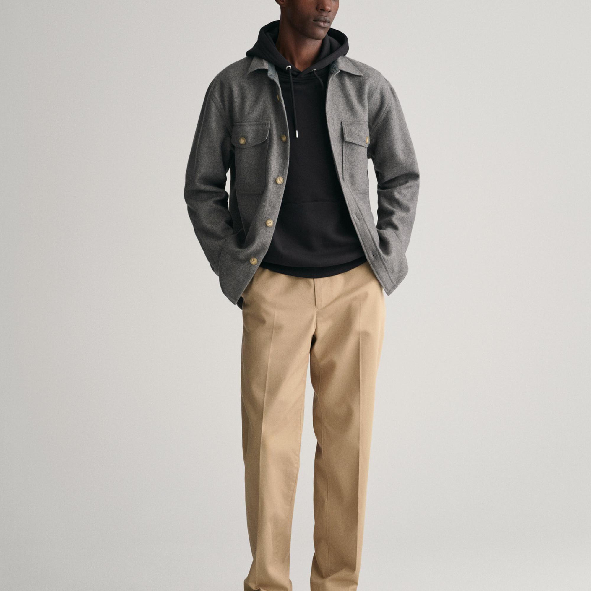 GANT Erkek Siyah Regular Fit Kapüşonlu Sweatshirt