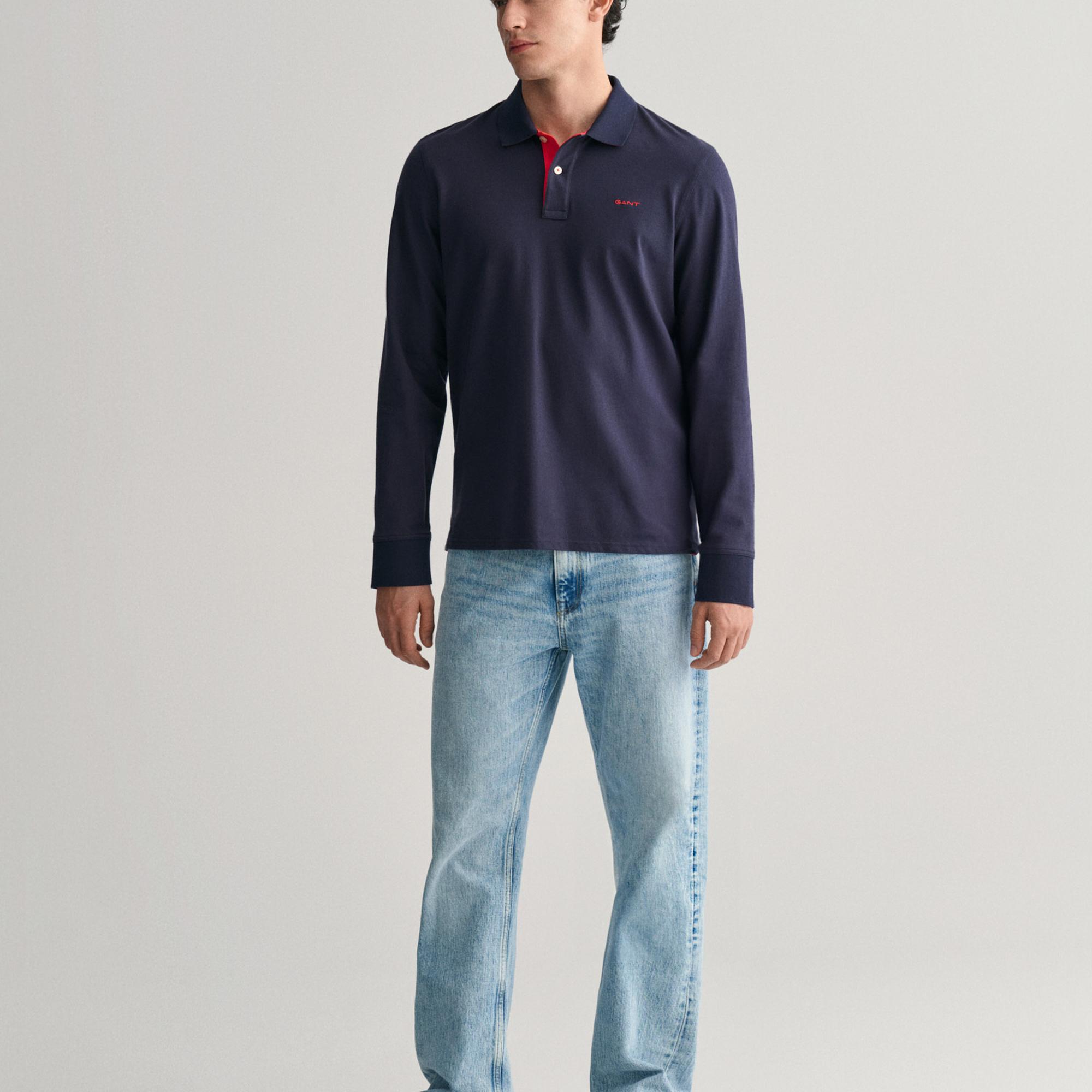 GANT Erkek Lacivert Regular Fit Polo