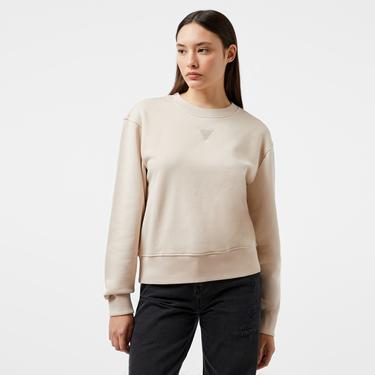  Guess Cotton Brushed 390 Kadın Krem Sweatshirt