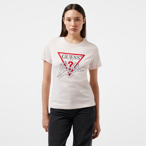  Guess Icon Mid Organic Stream Jersey 180 Kadın Pembe T-Shirt