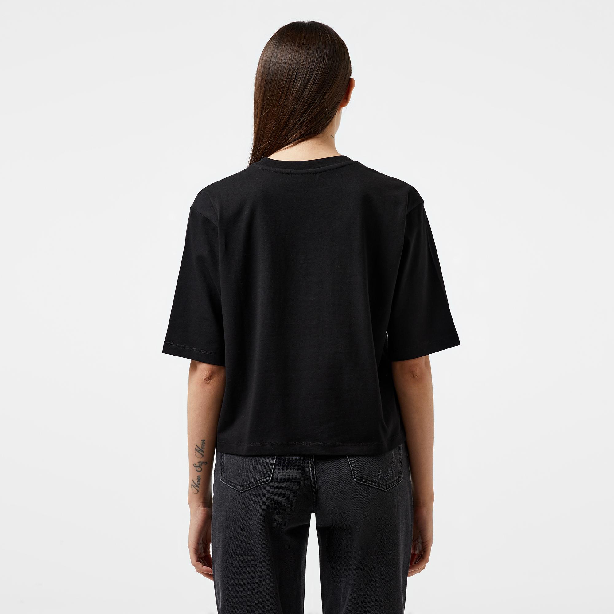 Guess Aurelie Boxy Mid Organic Stream Jersey 180 Kadın Siyah T-Shirt