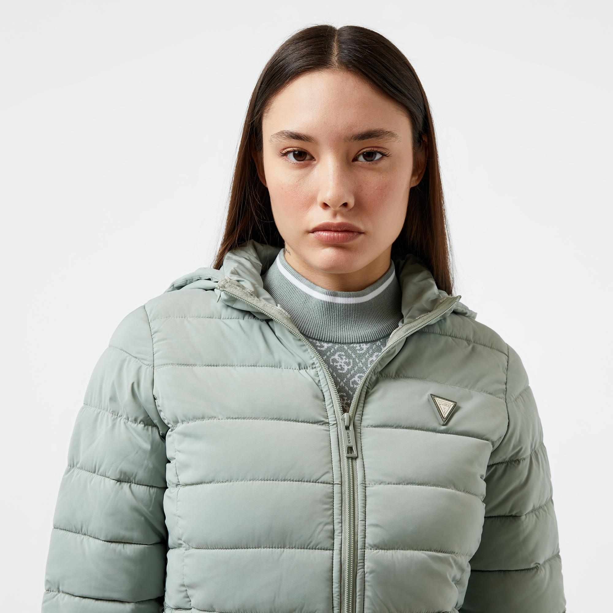 Guess Solid Heavy Diann Stretch Creamy Plain Kadın Yeşil Mont