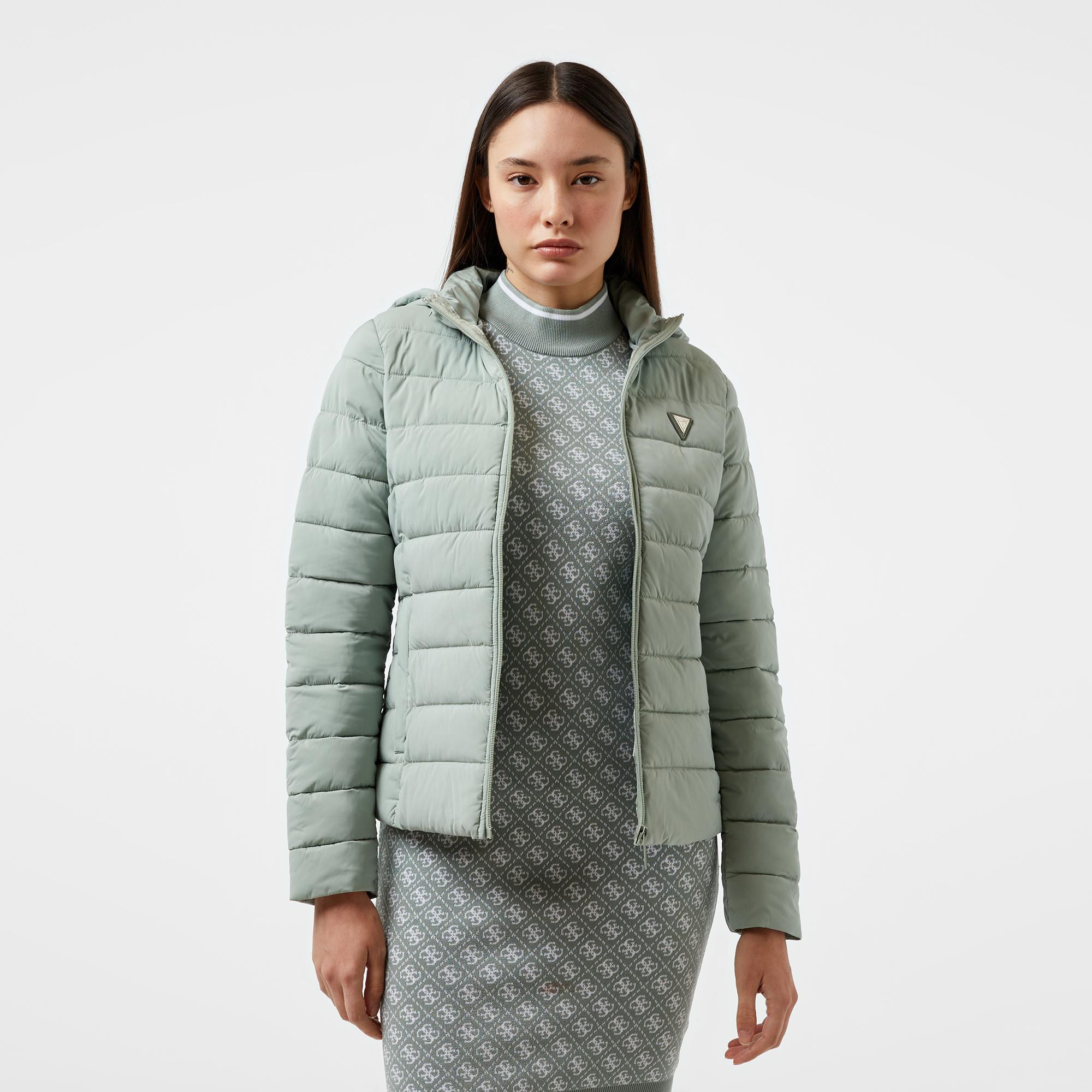 Guess Solid Heavy Diann Stretch Creamy Plain Kadın Yeşil Mont