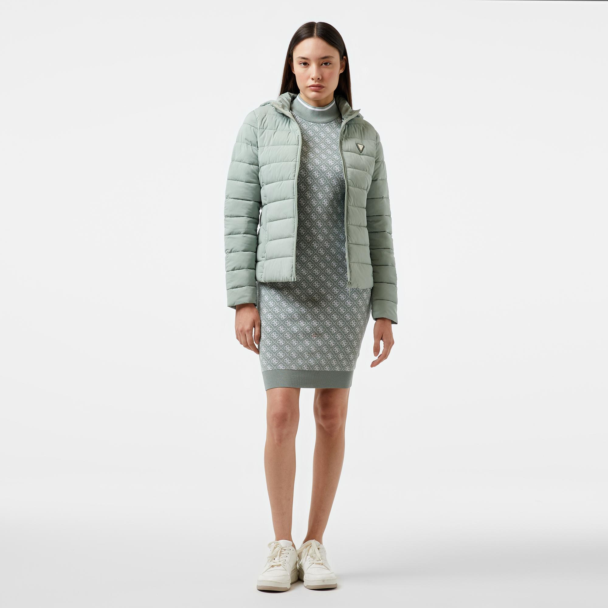 Guess Solid Heavy Diann Stretch Creamy Plain Kadın Yeşil Mont