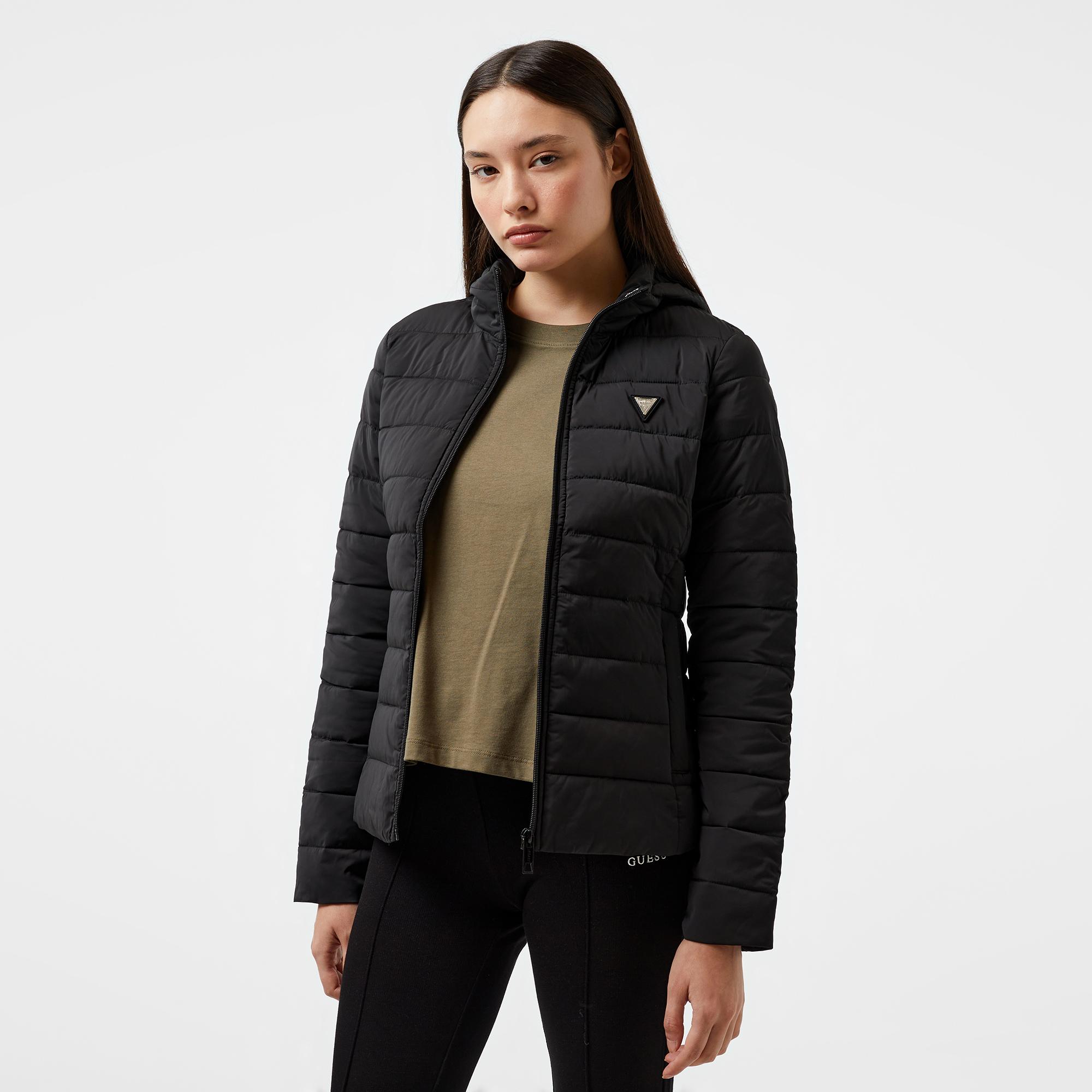 Guess Solid Heavy Diann Stretch Creamy Plain Kadın Siyah Mont