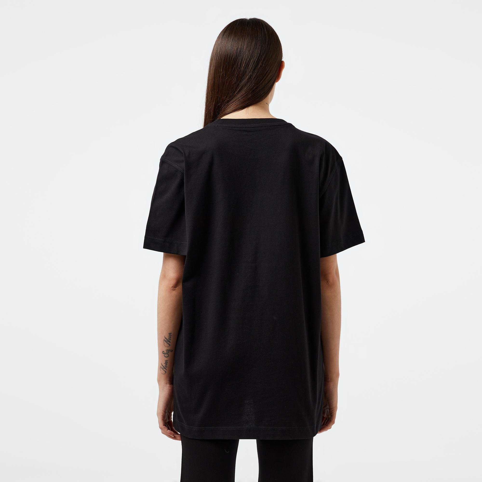 Guess Shiny Triangle Mid Organic Stream Jersey 180 Kadın Siyah T-Shirt