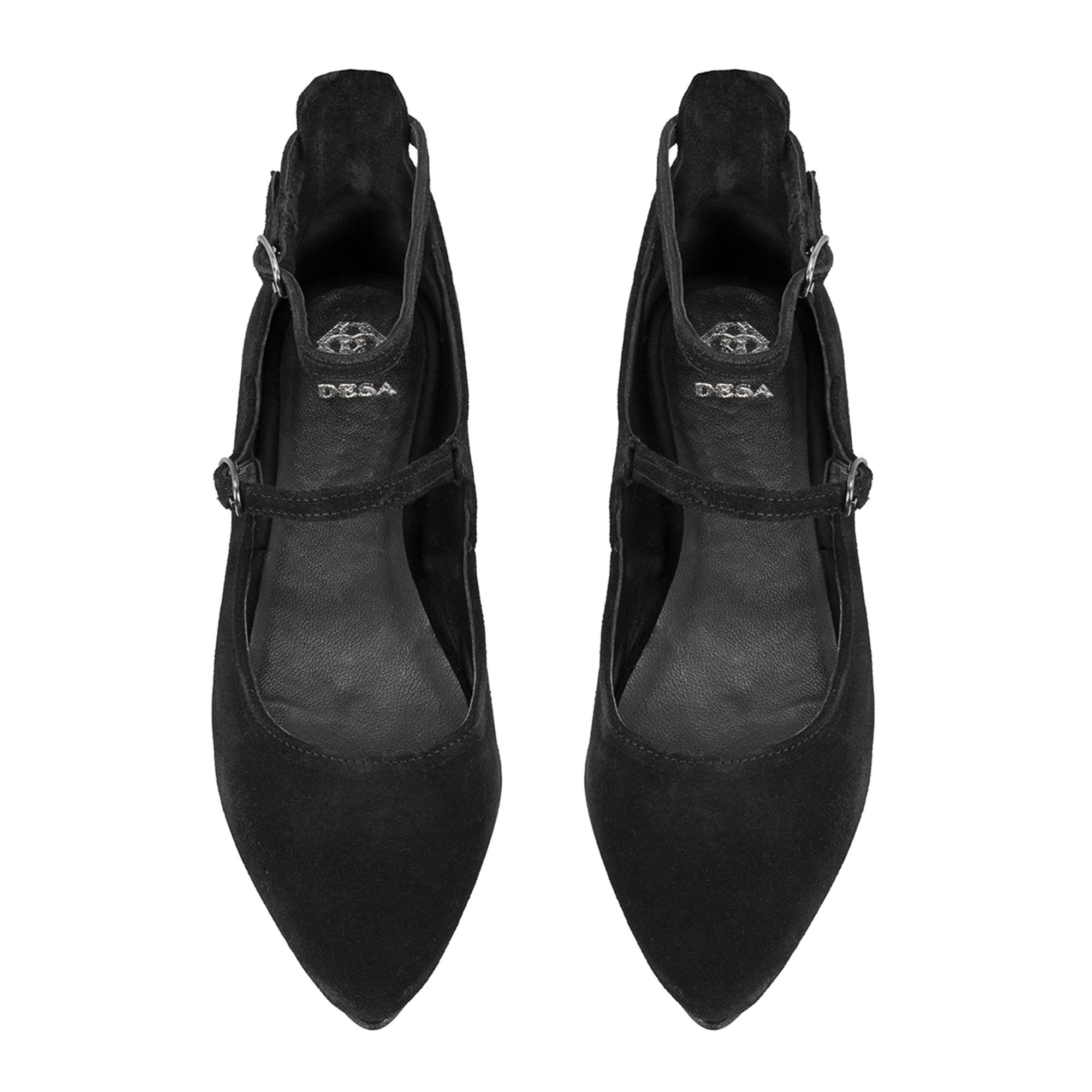 Kadın Siyah Mary Jane Deri Babet