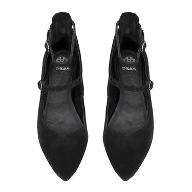  Kadın Siyah Mary Jane Deri Babet