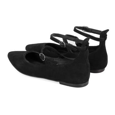  Kadın Siyah Mary Jane Deri Babet