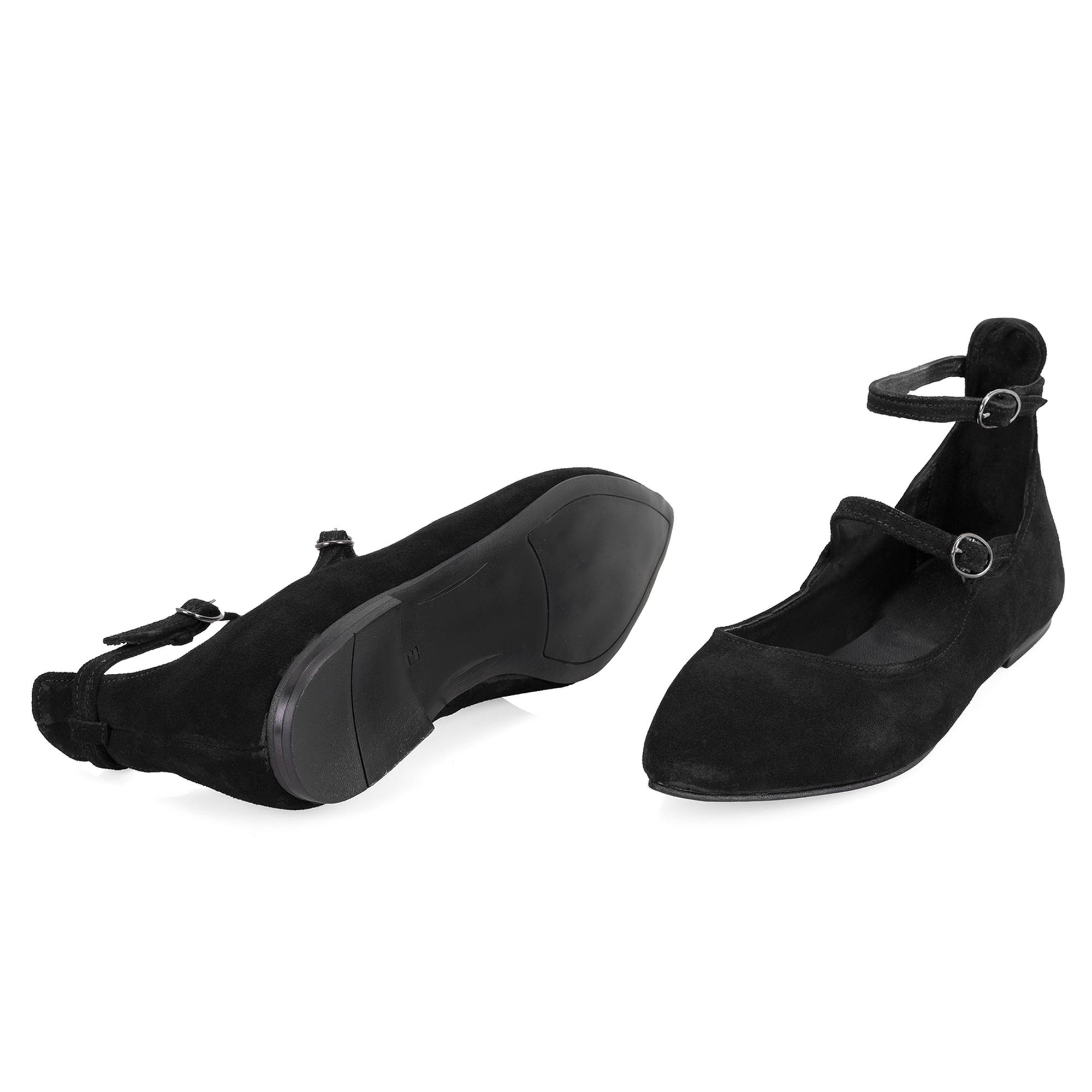 Kadın Siyah Mary Jane Deri Babet