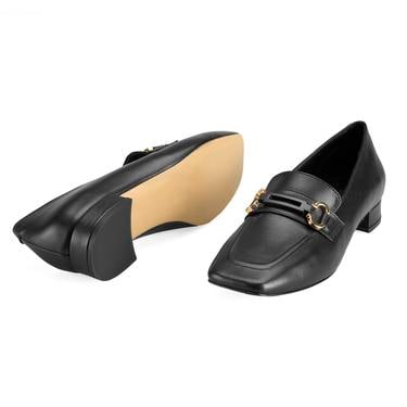  Kadın Siyah Deri Günlük Ayakkabı