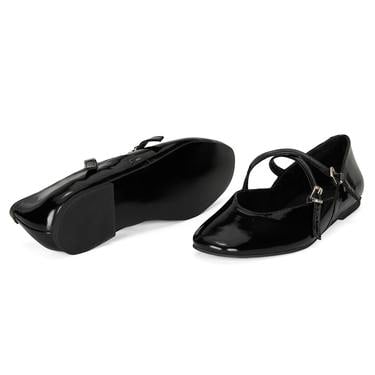  Kadın Siyah Mary Jane Deri Günlük Ayakkabı