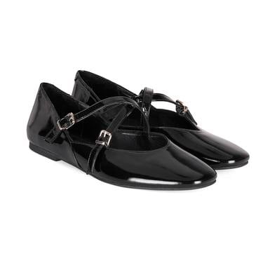  Kadın Siyah Mary Jane Deri Günlük Ayakkabı