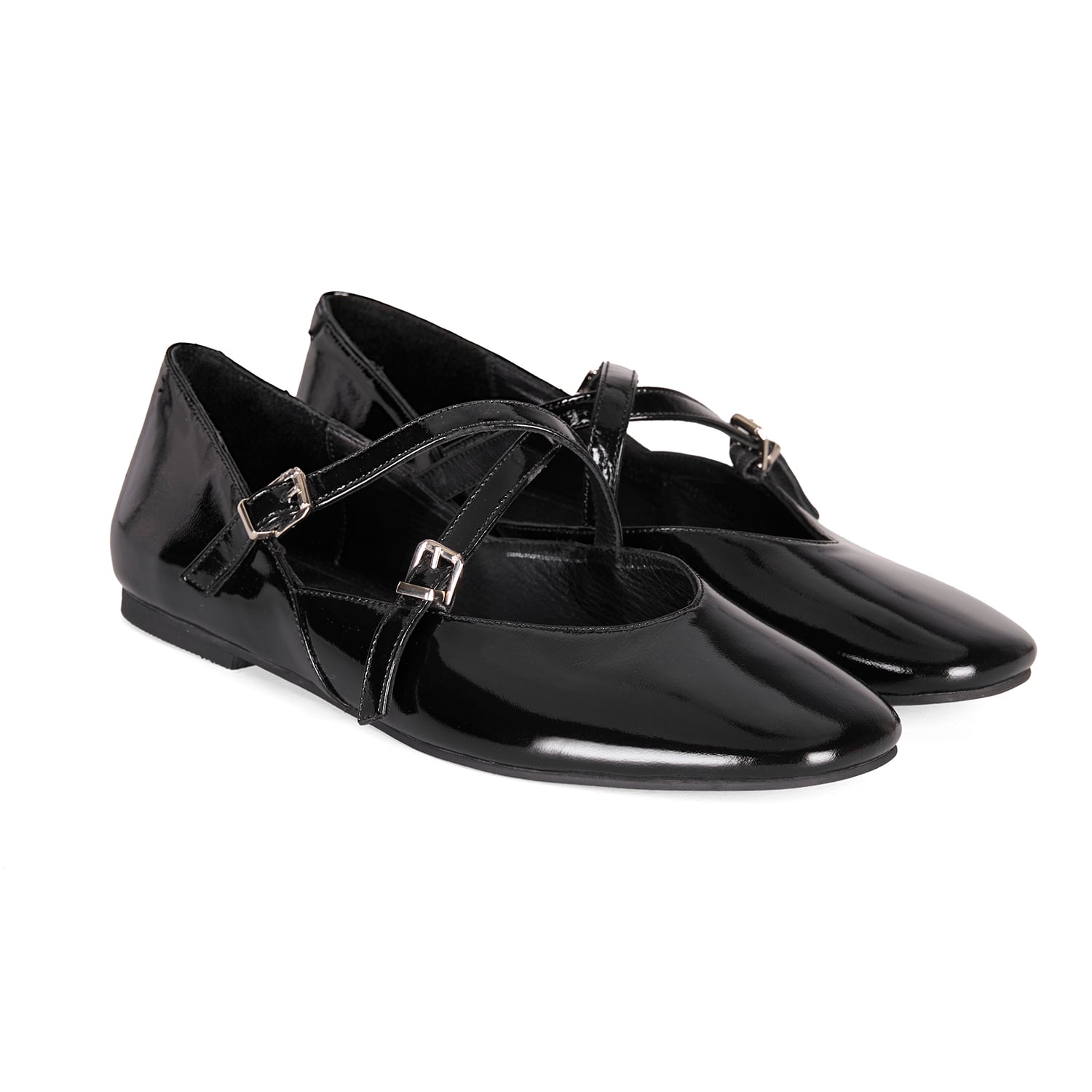  Kadın Siyah Mary Jane Deri Günlük Ayakkabı