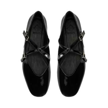  Kadın Siyah Mary Jane Deri Günlük Ayakkabı