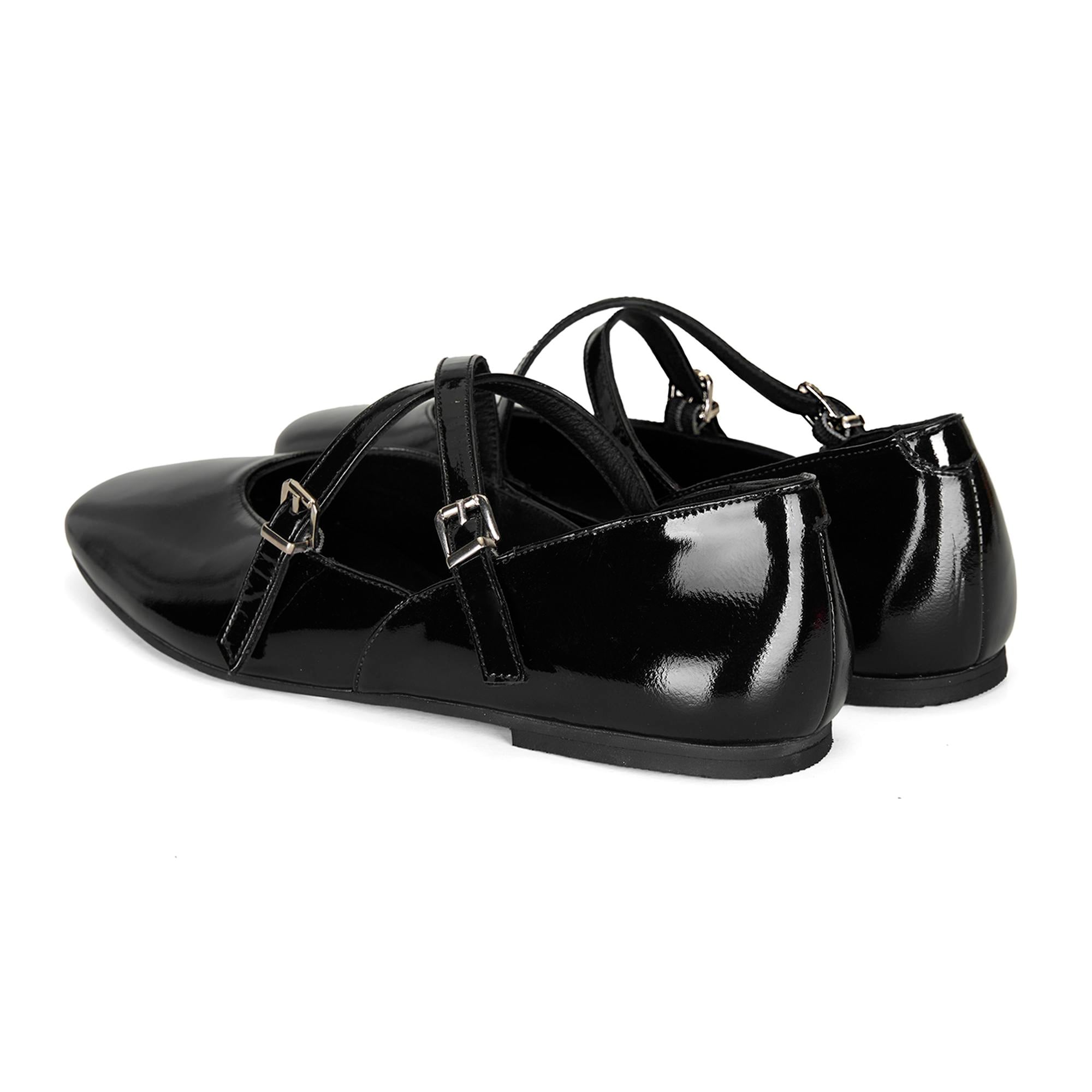 Kadın Siyah Mary Jane Deri Günlük Ayakkabı