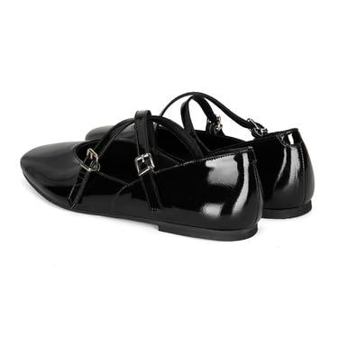  Kadın Siyah Mary Jane Deri Günlük Ayakkabı