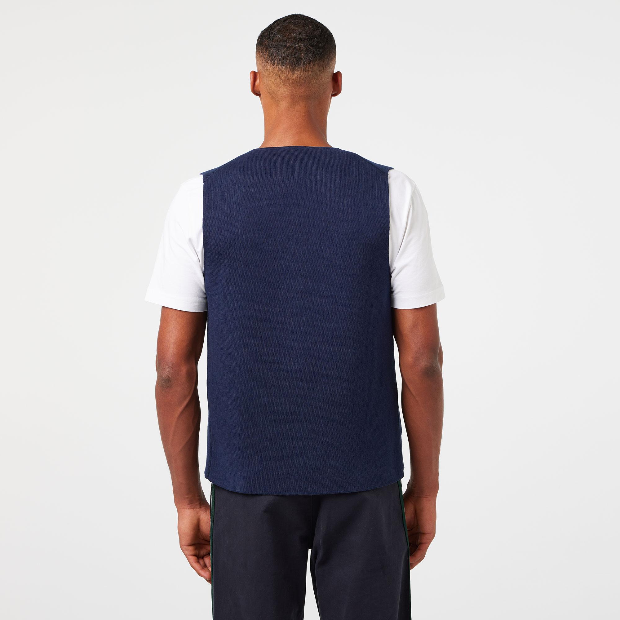 Erkek Classic Fit Lacivert Triko Yelek