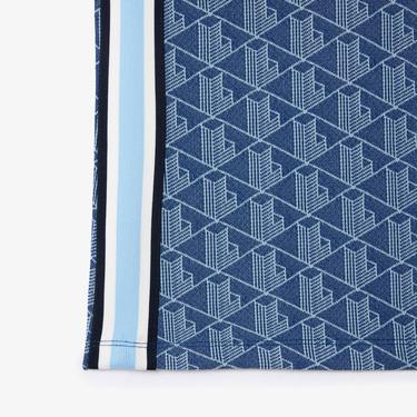  Kadın Slim Fit Monogram Koyu Mavi Polo