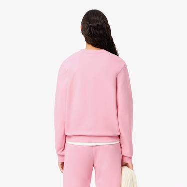  Lacoste Kadın Regular Fit Bisiklet Yaka Açık Pembe Sweatshirt