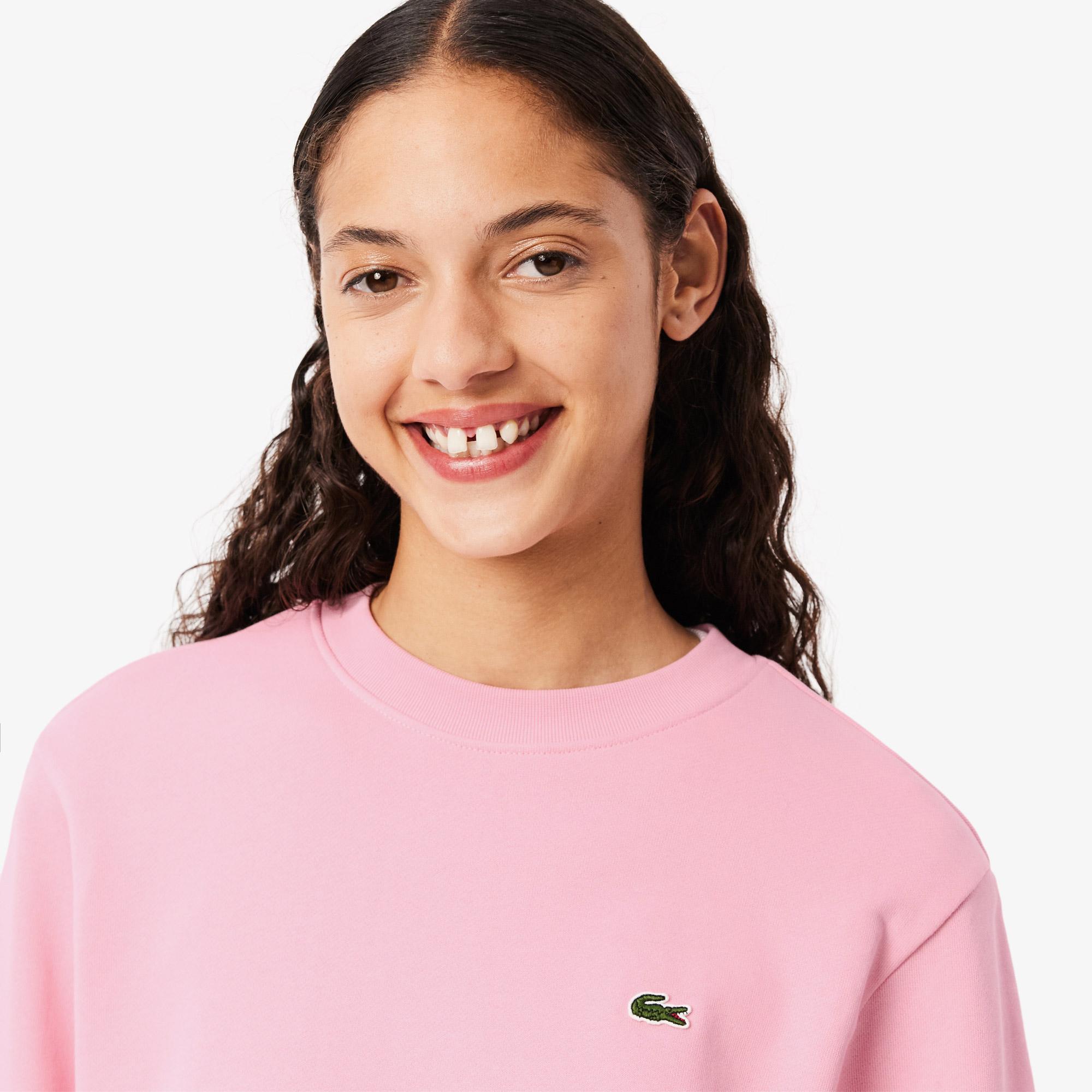 Lacoste Kadın Regular Fit Bisiklet Yaka Açık Pembe Sweatshirt