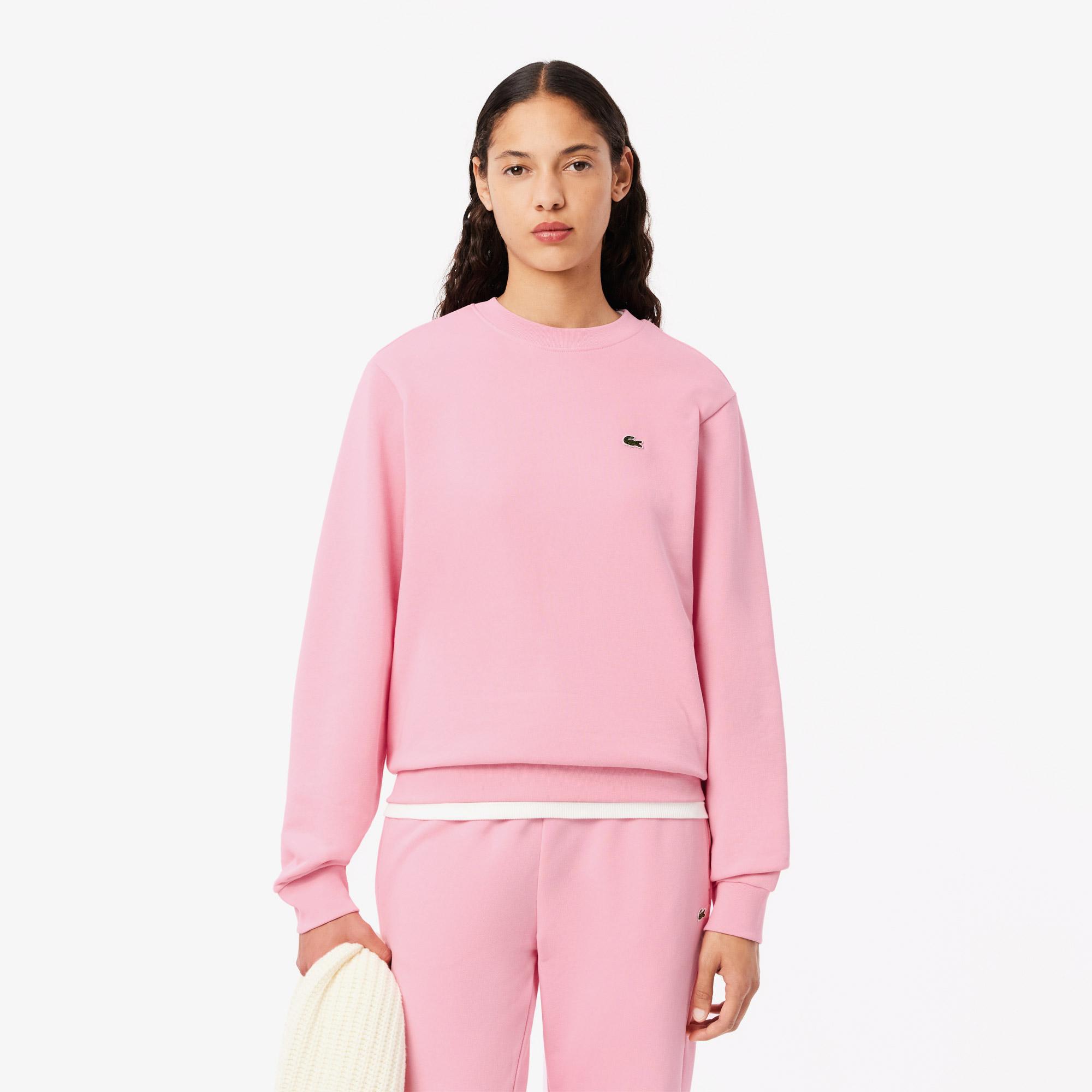 Lacoste Kadın Regular Fit Bisiklet Yaka Açık Pembe Sweatshirt