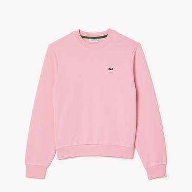  Lacoste Kadın Regular Fit Bisiklet Yaka Açık Pembe Sweatshirt