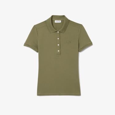  Kadın Slim Fit Haki Polo