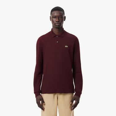  Lacoste L.12.12 Erkek Classic Fit Uzun Kollu Bordo Polo