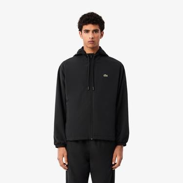  Erkek Regular Fit Kapüşonlu Siyah Yağmurluk