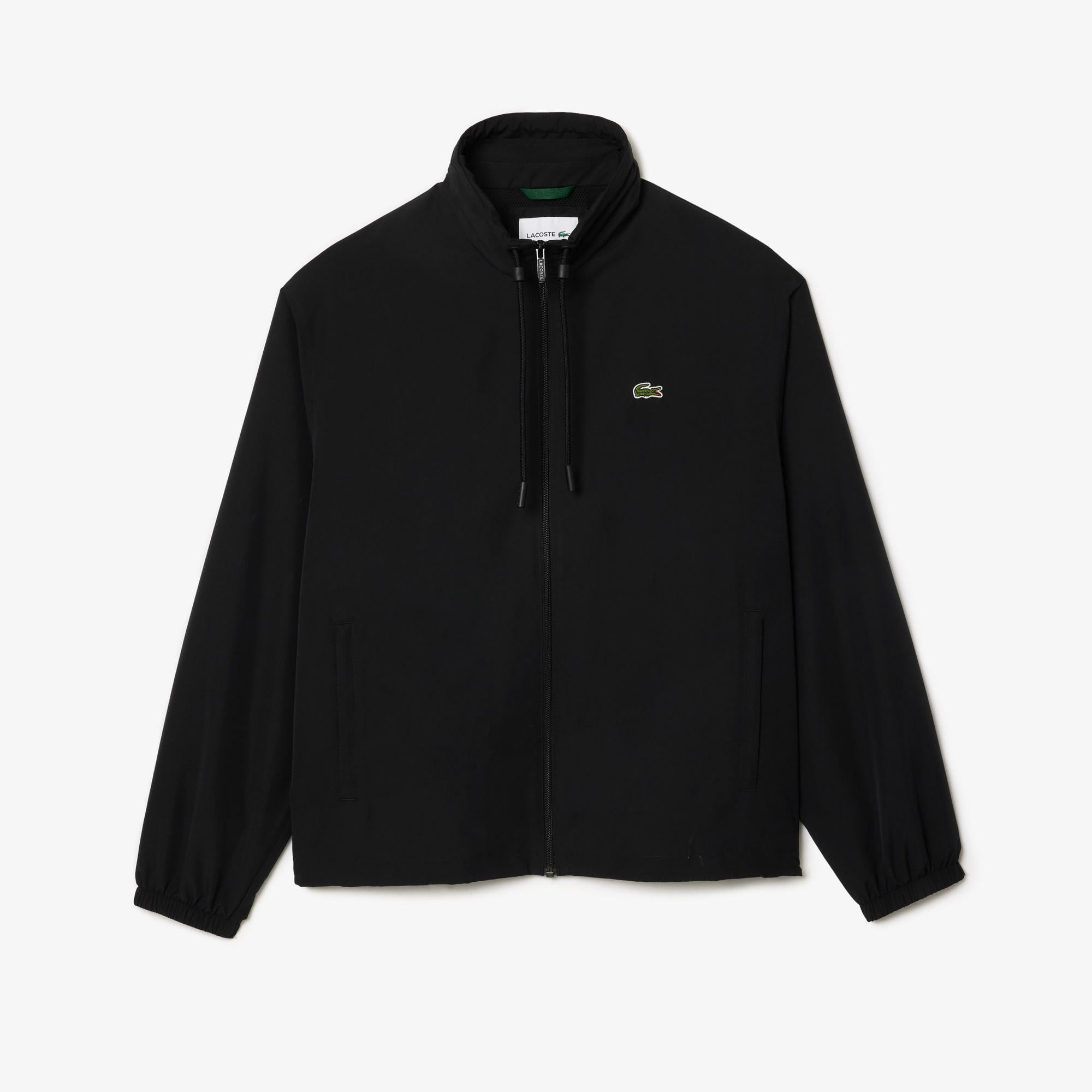 Erkek Regular Fit Kapüşonlu Siyah Yağmurluk